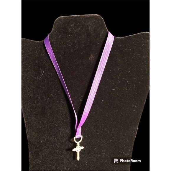 Cross Ribbon Necklace/Bookmark - Picture 1 of 5